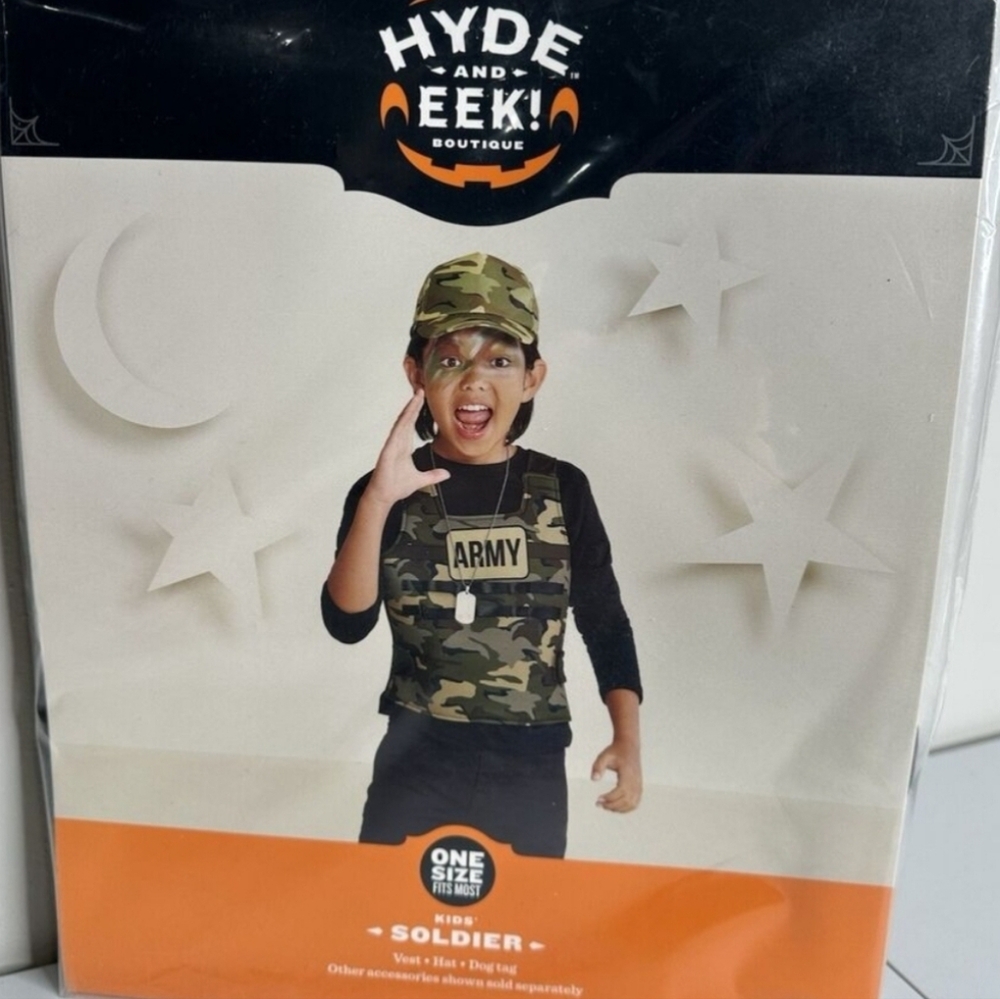 New! Hyde & EEK! Kids Soldier Halloween Costume Set camo